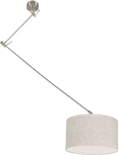 QAZQA Hängelampe Blitz I aus Stahl, verstellbar, Durchmesser: 35 cm, Grau/Beige - Bild 1
