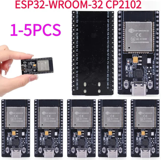 ALLOYSEED ESP32 Entwicklungsboard mit CP2102, WiFi und Bluetooth, TYPE-C USB, ESP32-WROOM-32, 32 Mbit SPI Flash, Schwarz - Bild 1