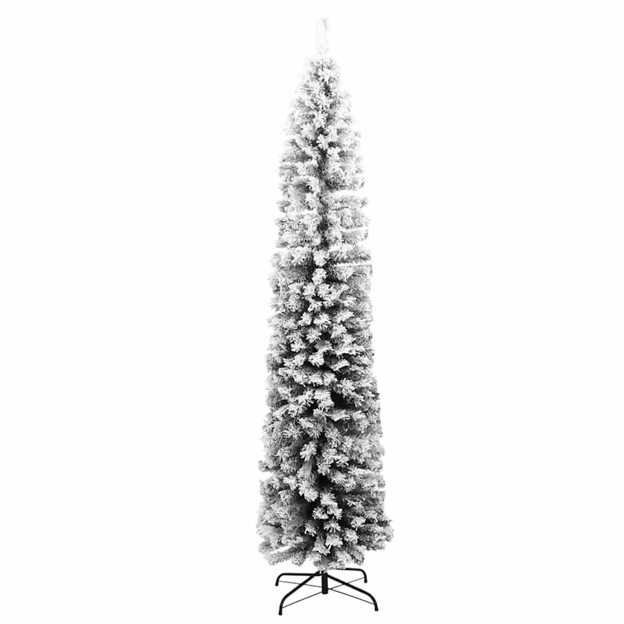 vidaXL Künstlicher Weihnachtsbaum Schlank mit Schnee in Grün, Höhe: 180 cm - Bild 2