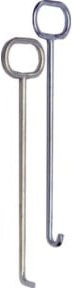 Kanaldeckelheber Hark mit L-Haken in Silber, Länge: 60 cm - Bild 1