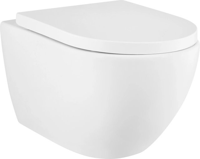 baliv Wand WC-Set Newcastle Tiefspüler in Weiß mit spülrandlosem Design, Soft-Close-Funktion und TurboFlush-Technologie - Bild 1