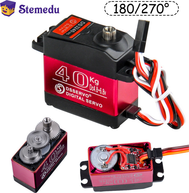 Stemedu Digitaler Servomotor, 40 kg 6 V, wasserdicht, IP66, mit Servoarm - Bild 1