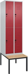 C+P Doppelstock-Spind Classic PLUS Sitzbank mit 2 Abteilen, Buche-Hartholz, B/T/H: 212,0 x 60,0 x 81,5 cm - Bild 1