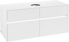 V&B Waschtischunterschrank Collaro mit Waschtisch und LED-Beleuchtung, Weiß, B/H/T: 120 x 50 x 54,8 cm - Bild 1