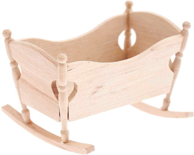 Rico Design Wichtelwelt Miniatur Wiege aus Holz - Bild 1