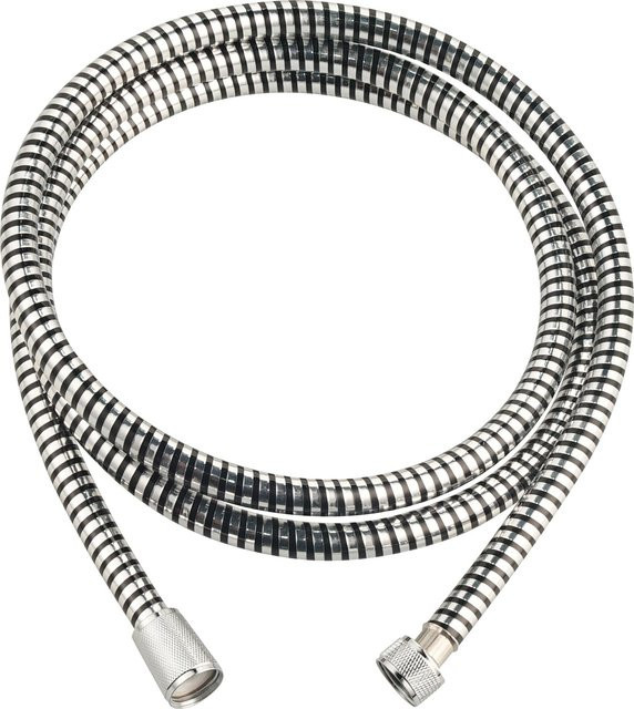 baliv Brauseschlauch BSL-200.20 für Handbrausen mit Anti-Twist-Funktion, 1/2 Zoll, Silber-Schwarz, Länge: 200 cm - Bild 1