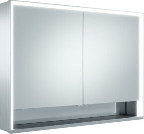 Keuco Royal Lumos Spiegelschrank mit Kristall-Doppelspiegel und LED-Innenraumausleuchtung in Silber, B/H/T: 100 x 73 x 16 cm - Bild 1