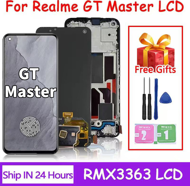 Oppo Realme GT Master Edition Display-Bildschirmrahmen mit Super AMOLED Touchpanel Digitizer in Schwarz - Bild 1
