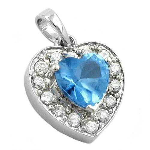 SIGO Anhänger Herz, Zirkonia, 925 Silber, blue, Unisex - Bild 1