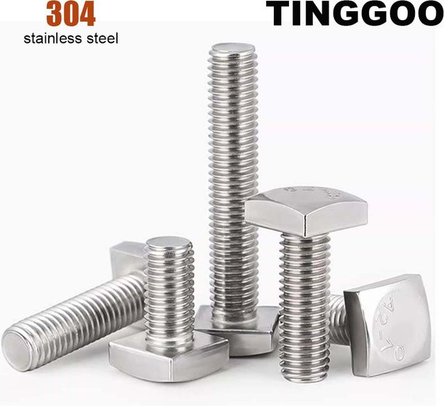 TINGGOO Maschinenschrauben GB35 Foursquare Quadrate Form aus 304 Edelstahl in Silber - Bild 1