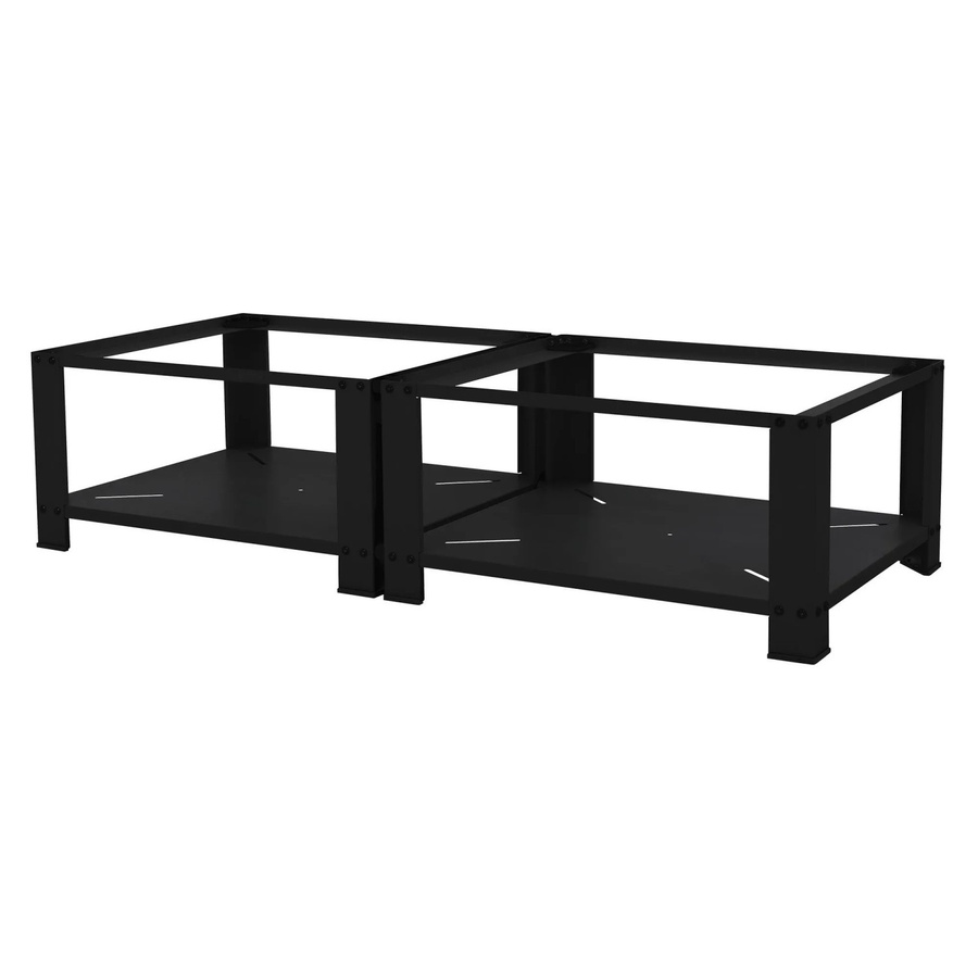 ML-Design Doppel Waschmaschinen Untergestell mit 2 Ablagen in Schwarz, B/T/H: 63 x 54 x 32 cm - Bild 3