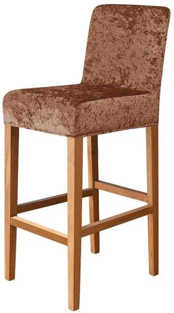 Crushed Velvet Barhocker Stuhlbezug aus Stretch-Spandex in Dunkelbraun für Esszimmer und Café - Bild 1