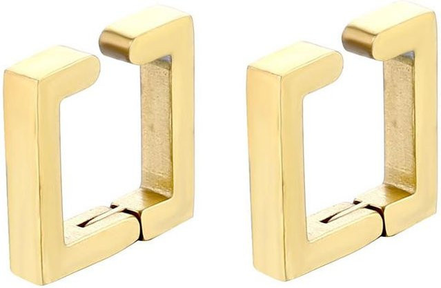 Clip-On Ohrstecker Manschettenohrringe, Edelstahl, Gold, Unisex - Bild 1
