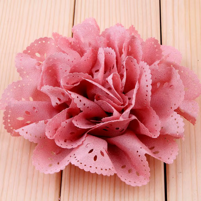 10er Set Chiffon-Blumen-Applikationen aus Spitze in Grün für Hochzeitskränze und Bastelarbeiten - Bild 2