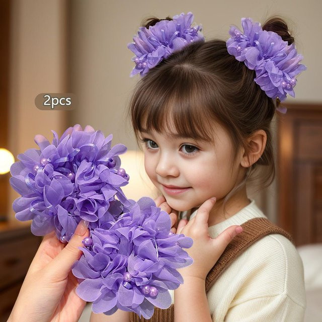 Haarschmuck Stirnbänder, lila floral, Kinder - Bild 1