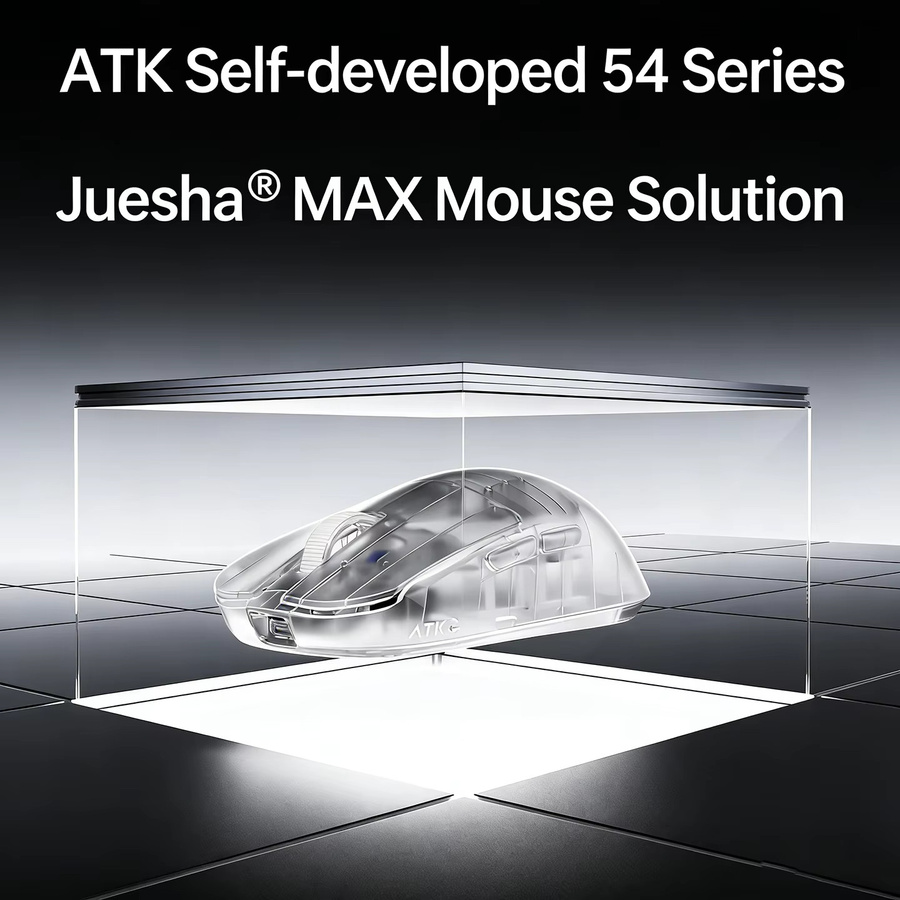 ATK ZERO Kabellose Gaming-Maus mit PAW3950 Ultra Dual 8000Hz Sensor, leichte ergonomische Esports-Maus für PC-Gamer in Blue Transparent - Bild 3