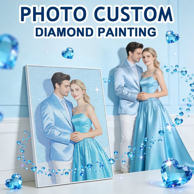 HUACAN Personalisiertes 5D Diamantmalerei Set mit rundem Motiv in Multicolour zur Heimdekoration - Bild 1
