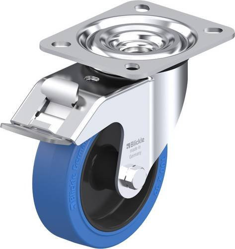 Blickle Lenkrolle L-POEV 100G-FI-SB mit Feststeller, Farbe Blau/Schwarz, Rad-Durchmesser: 100 mm, Tragfähigkeit: 200 kg - Bild 1