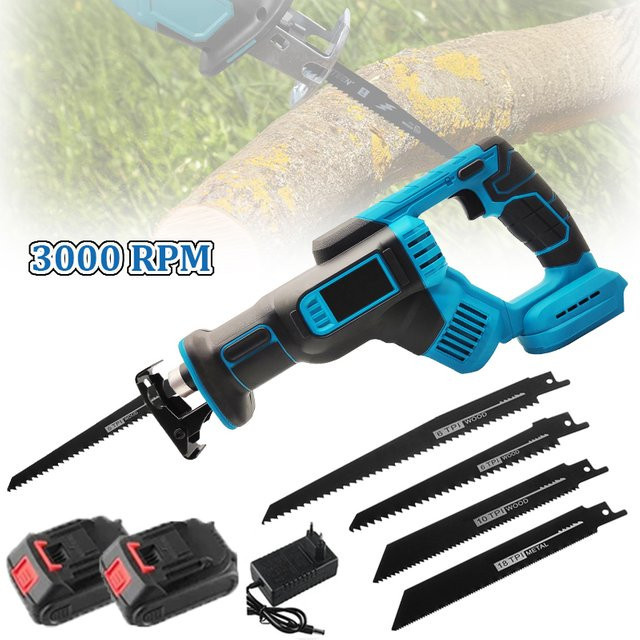 Makita Akku-Säbelsäge mit 4 Sägeblättern, 3000 RPM, Blau, für Metall und Holzbearbeitung, kompatibel mit Makita LXT 18V Akku - Bild 1