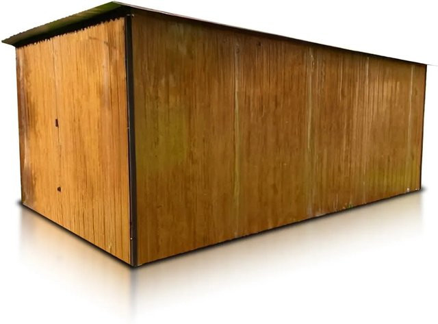 Liderstal Einzelgarage Basic aus Trapezprofilblech in Dunkelbraun/Goldene Eiche, B/T/H: 500 x 300 x 213 cm - Bild 1