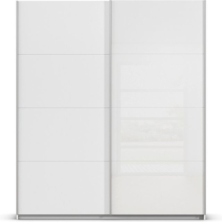 RAUCH ORANGE Quadra Schwebetürenschrank mit Glaselementen in Weiß, B/H: 181 x 210 cm