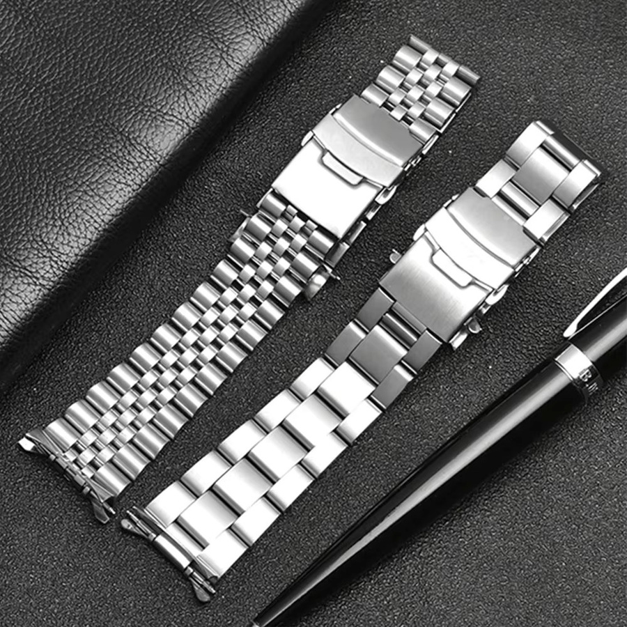 olevo Uhrenarmband Edelstahl, Silber, Herren, 20 mm, 22 mm - Bild 3