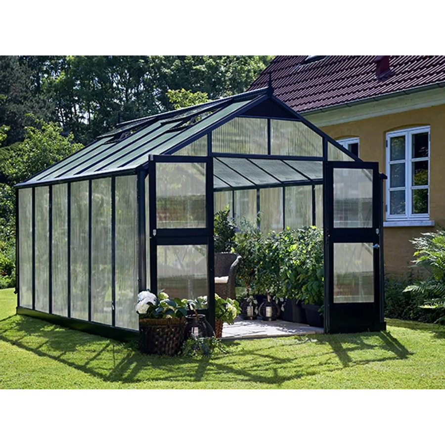 Juliana Gewächshaus Premium 13 aus Aluminium in Anthrazit mit Polycarbonat und Satteldach, 13 m² - Bild 2