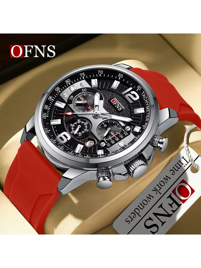 OFNS Armbanduhr Quarz, Edelstahl, Schwarz, Herren - Bild 3