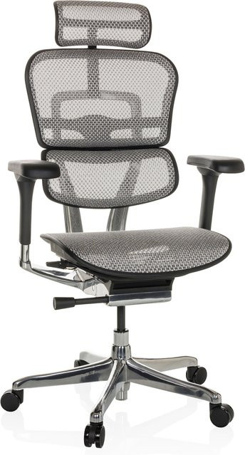 hjh OFFICE Luxus Chefsessel ERGOHUMAN GEN2 in Schwarz mit Netzstoff, Armlehnen und Kopfstütze, höhenverstellbar - Bild 1