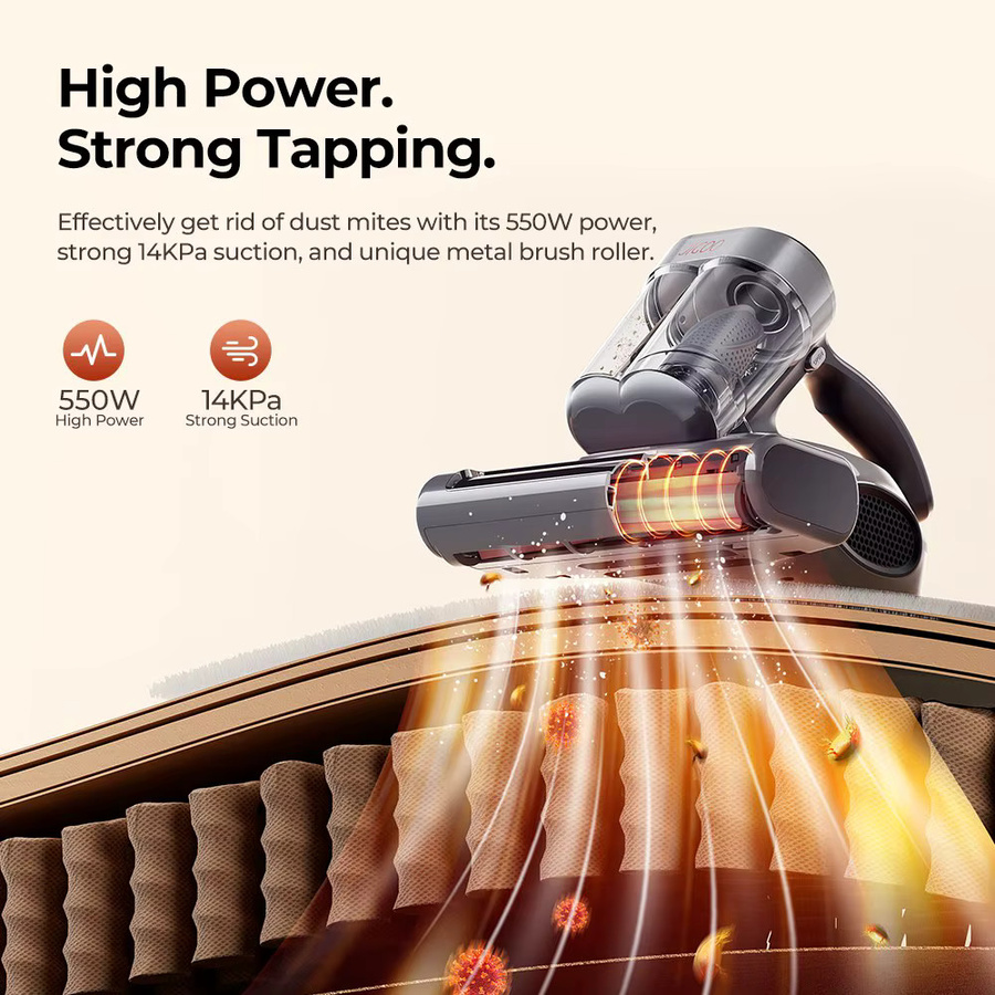 JIGOO J300 Pro Intelligenter Matratzenreiniger mit 550W Motor, 14KPa Saugkraft, UV-Licht, Infrarot-Sterilisation, Ultraschall-Vibration und 60 °C Heißluftreinigung - Bild 2