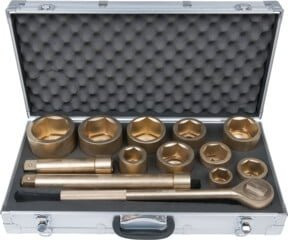 KS Tools BRONZEplus Steckschlüssel-Satz 1 Zoll, 13-teilig, Messing in Gold - Bild 1