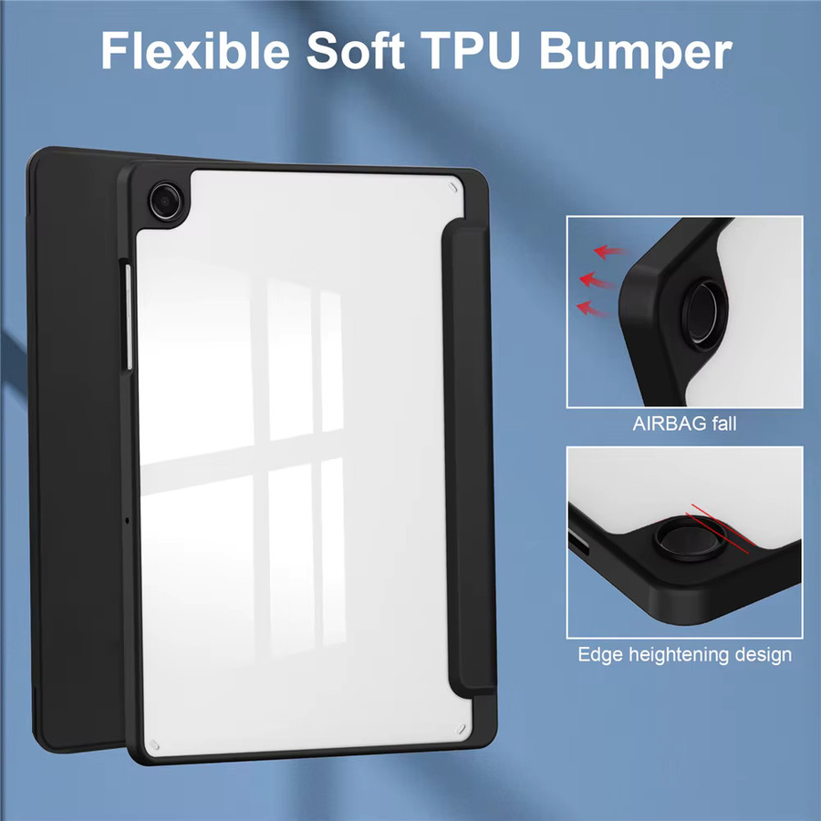 Samsung Galaxy Tab A11 Plus Schutzhülle mit Stifthalter und Standfunktion aus Acryl für SM-X230 X233 X236 11 Zoll in Schwarz oder Lila - Bild 5