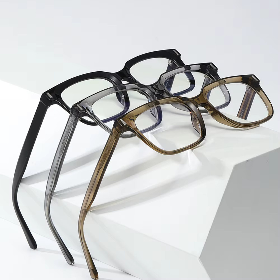 Kachawoo Anti-Blaulicht-Brille, Vollrand, quadratisch, Unisex, transparent, grau - Bild 1