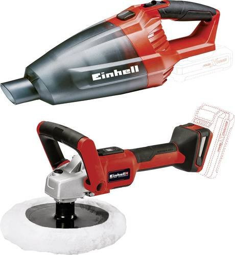 Einhell Power X-Change Akku-Set mit TE-VC 18 Li Handstaubsauger und CE-CP 18/180 Poliermaschine, rot, beutellos - Bild 1