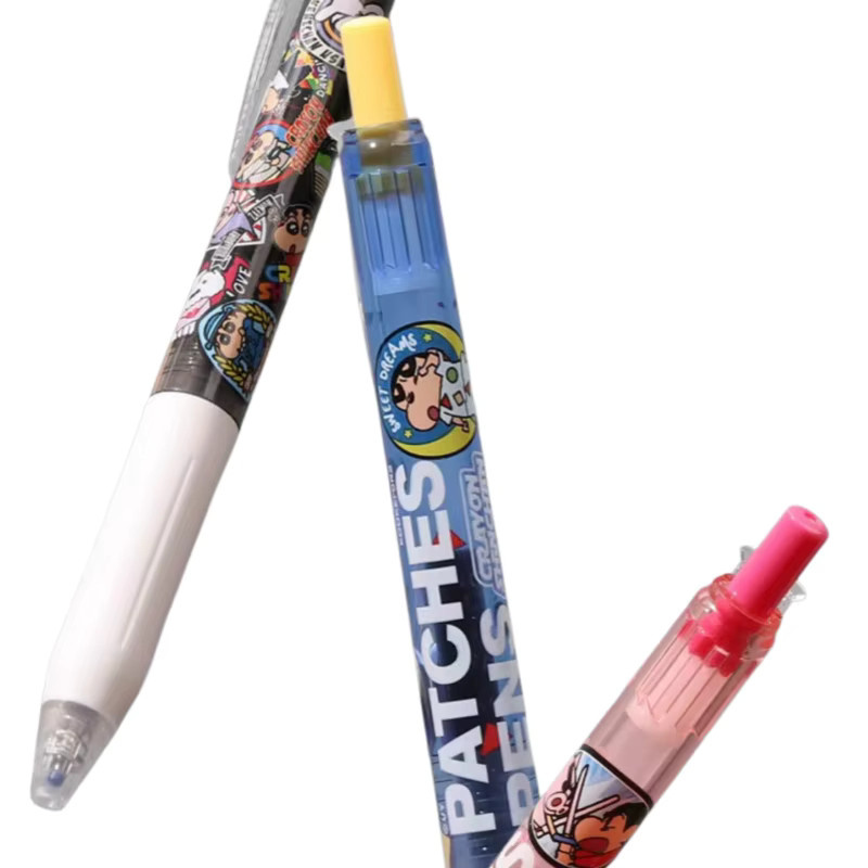 Bandai Crayon Shin-Chan Gelstifte 3er-Pack mit 0,5 mm feiner Spitze in Schwarz, Grün und Multicolour für Schule und Journaling - Bild 3