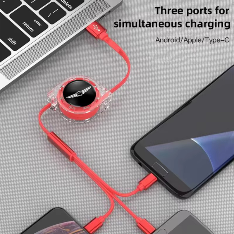 Genesis 3-in-1 USB-Schnellladekabel mit Typ C und Micro-USB für G80 GV70 GV80 Zubehör - Bild 2