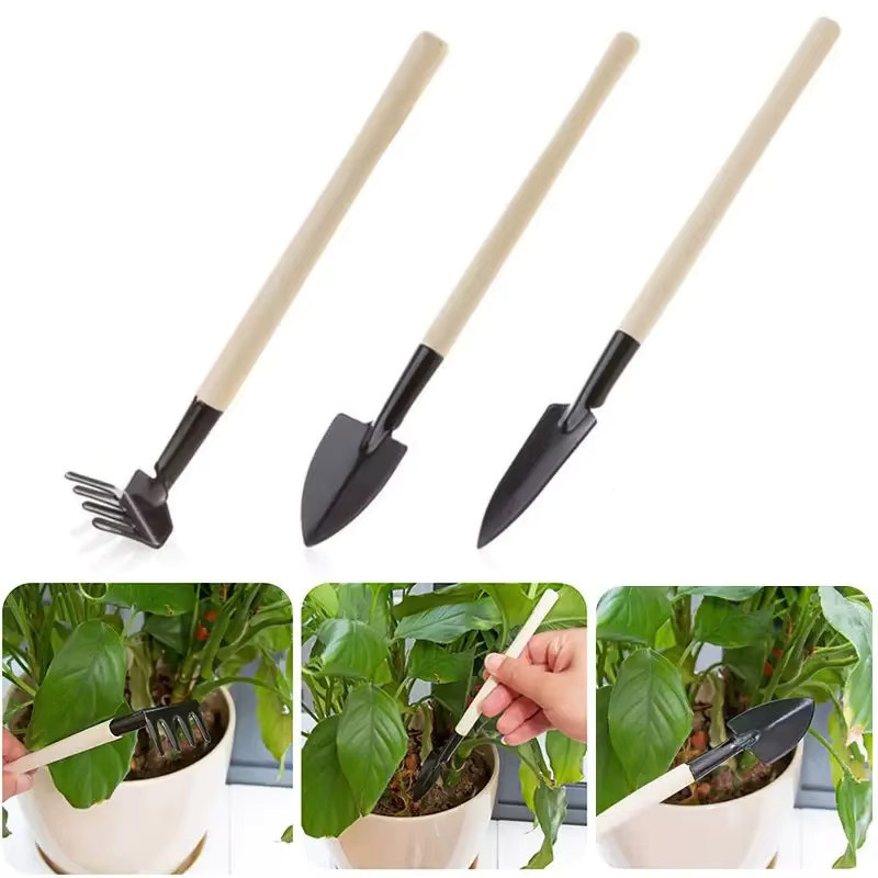 3-teiliges Garten-Handwerkzeug-Set mit Mini-Pflanzschaufeln zum Umtopfen und Graben für Indoor- und Outdoor-Pflanzen - Bild 4