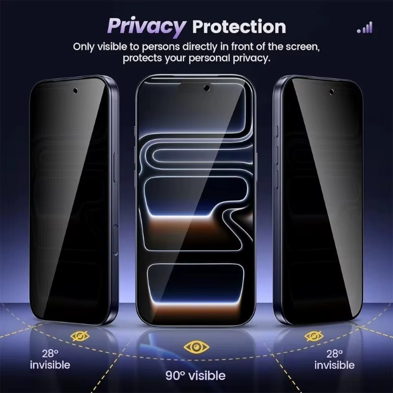 SnakeGlass 3er-Pack Blickschutz-Displayschutzfolie aus gehärtetem Glas für iPhone 17 16 15 14 13 12 11 Pro Max Plus und Air, kratzfest und transparent - Bild 2