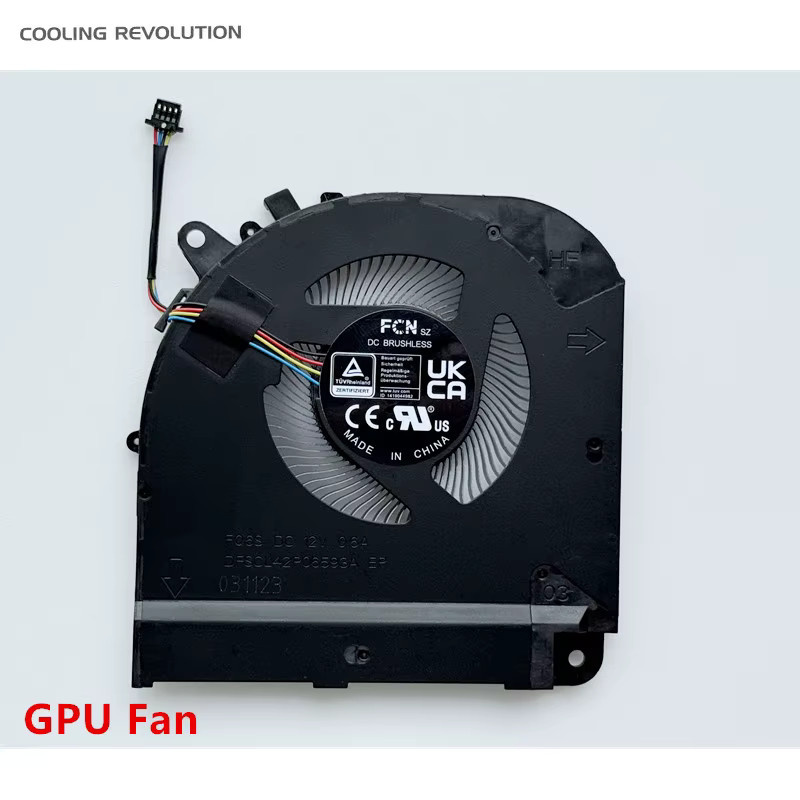 Gigabyte Laptop CPU-GPU Lüfter für Gaming Aorus X5LF BSF BKF 9KF 9MF FQ6S FQ6R in Schwarz, DC 12V 0,6A 4-Pin DFSCL42P0/16593A - Bild 2