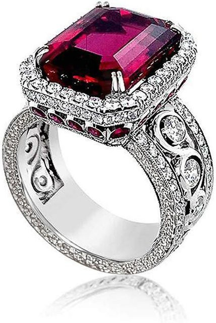 YIRAN Jewelry Ring, Rot Zirkonia, Damen - Bild 1