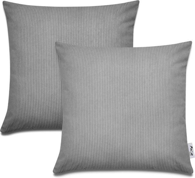 2er-Set Kissenbezüge Chino in Anthrazit, B/B: 45 x 45 cm, aus Polyester und nach OEKO-TEX Standard 100 zertifiziert - Bild 1