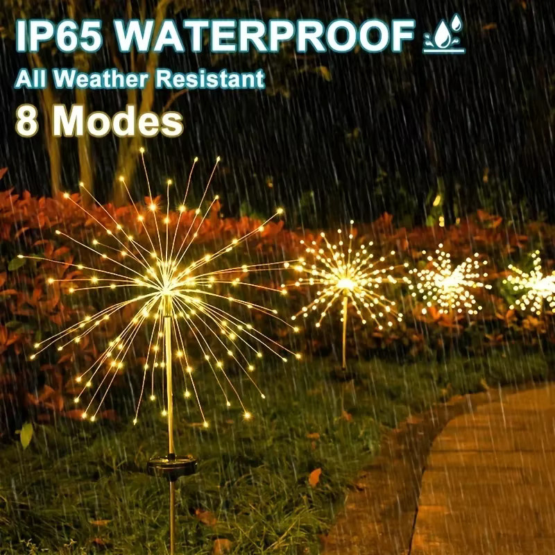 Solar Feuerwerk Licht Wasserdicht Outdoor LED Gartenbeleuchtung mit 8 Modi in Silber und Multicolour - Bild 2