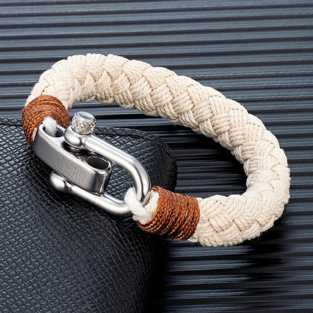 Armband Edelstahl, grauweiß, Herren, 23-24 cm - Bild 1