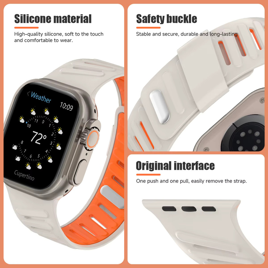CAOWTAN Sportarmband Silikon, Zweifarbig, Apple Watch Ultra/Serie 11 10 9 8 7 - Bild 4