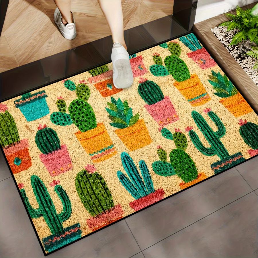 VIKAMA Bunter Kaktus-Teppich als waschbare Bodenmatte in Multicolor - Bild 2