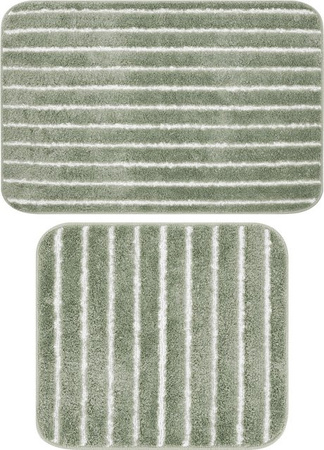 LIVARNO Badezimmergarnitur-Set mit WC-Vorleger in Grün aus Polyester