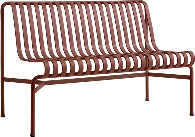 HAY Palissade Dining Bench ohne Armlehne aus pulverbeschichtetem Stahl in Rot - Bild 1