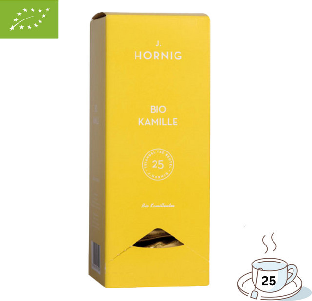 J. Hornig Bio Kamille Kräutertee, koffeinfrei, 25 Stück - Bild 1
