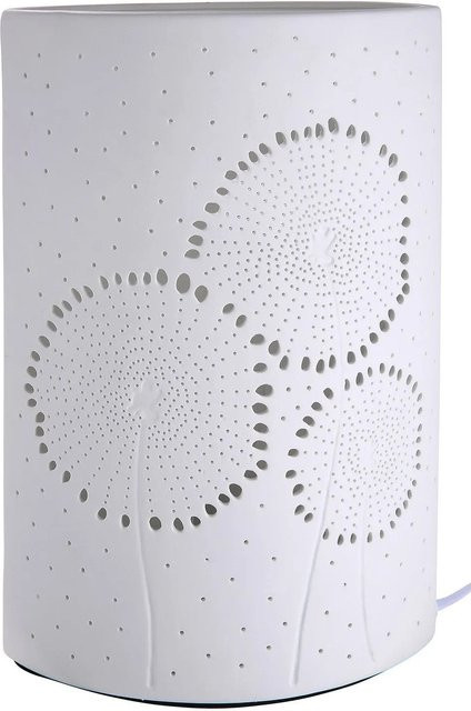 Gilde Tischleuchte Pusteblume Weiß aus Keramik, Höhe: 28 cm, Breite: 18 cm - Bild 1