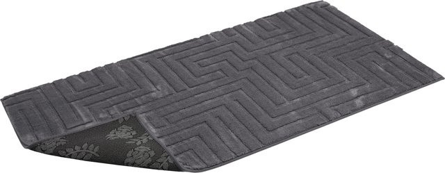 LIVARNO Langflor-Teppich in Grau und Beige mit High-Low-Effekt, B/T: 80 x 150 cm - Bild 1